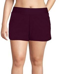 Lands' End Dark Wine Tummy Control Swim Bottom Swim Shorts  24W  NWOT